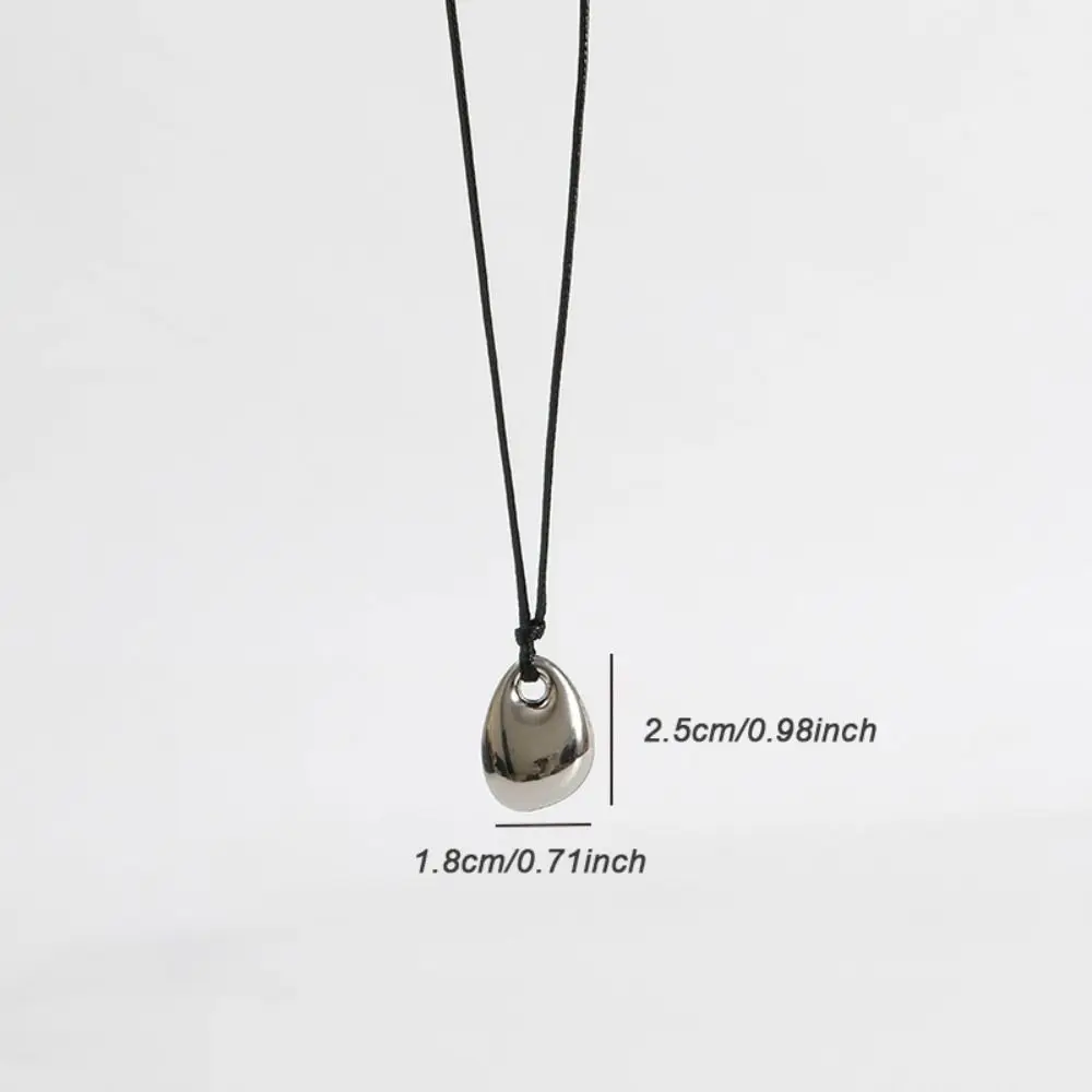 Простое ожерелье из черной веревки сплава подвеска в виде фасоли регулируемая