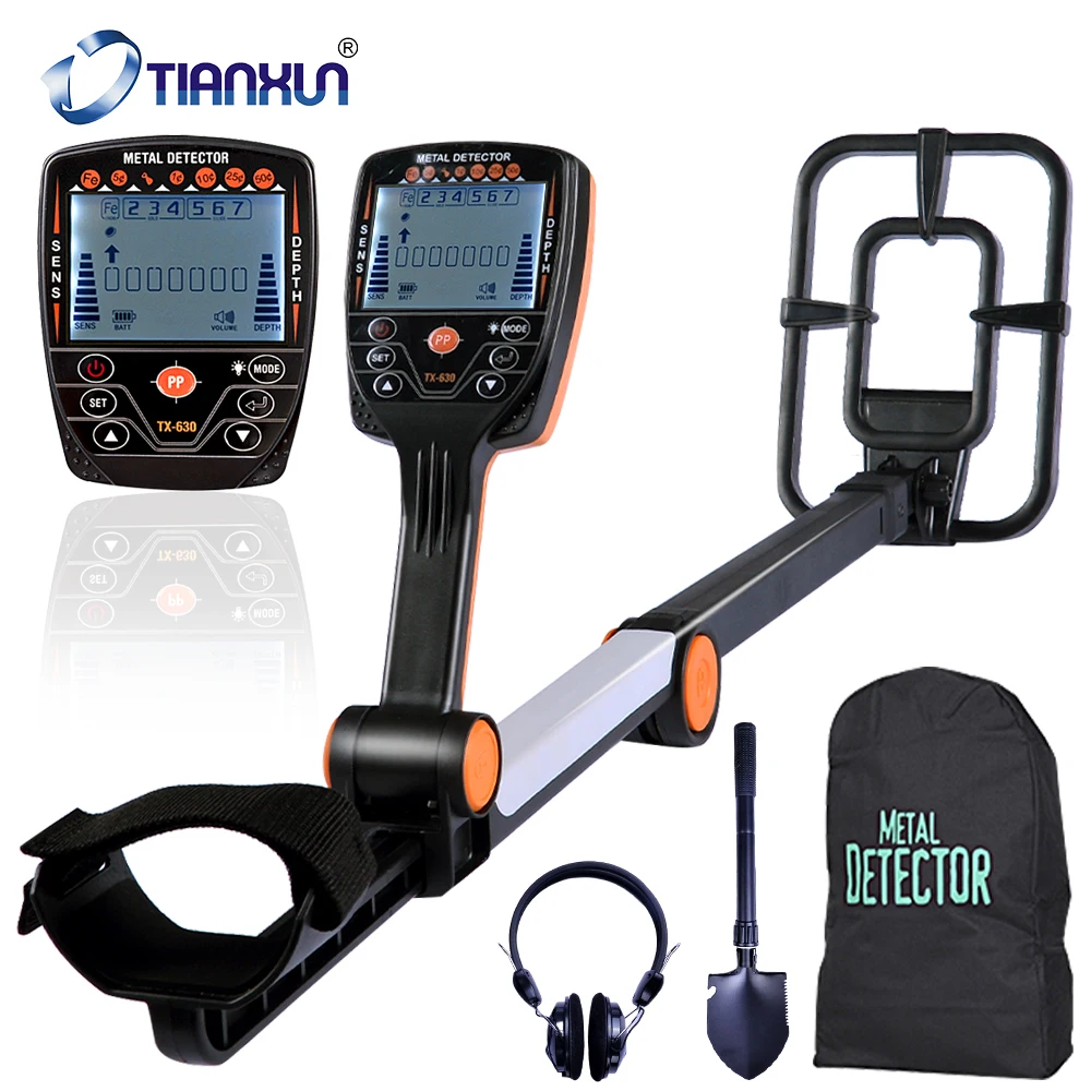 

TX-630 Foldable Metal Detector Professional Waterproof Adjustable Folding Metal Detectors High Accuracy Lightweight Collapsible