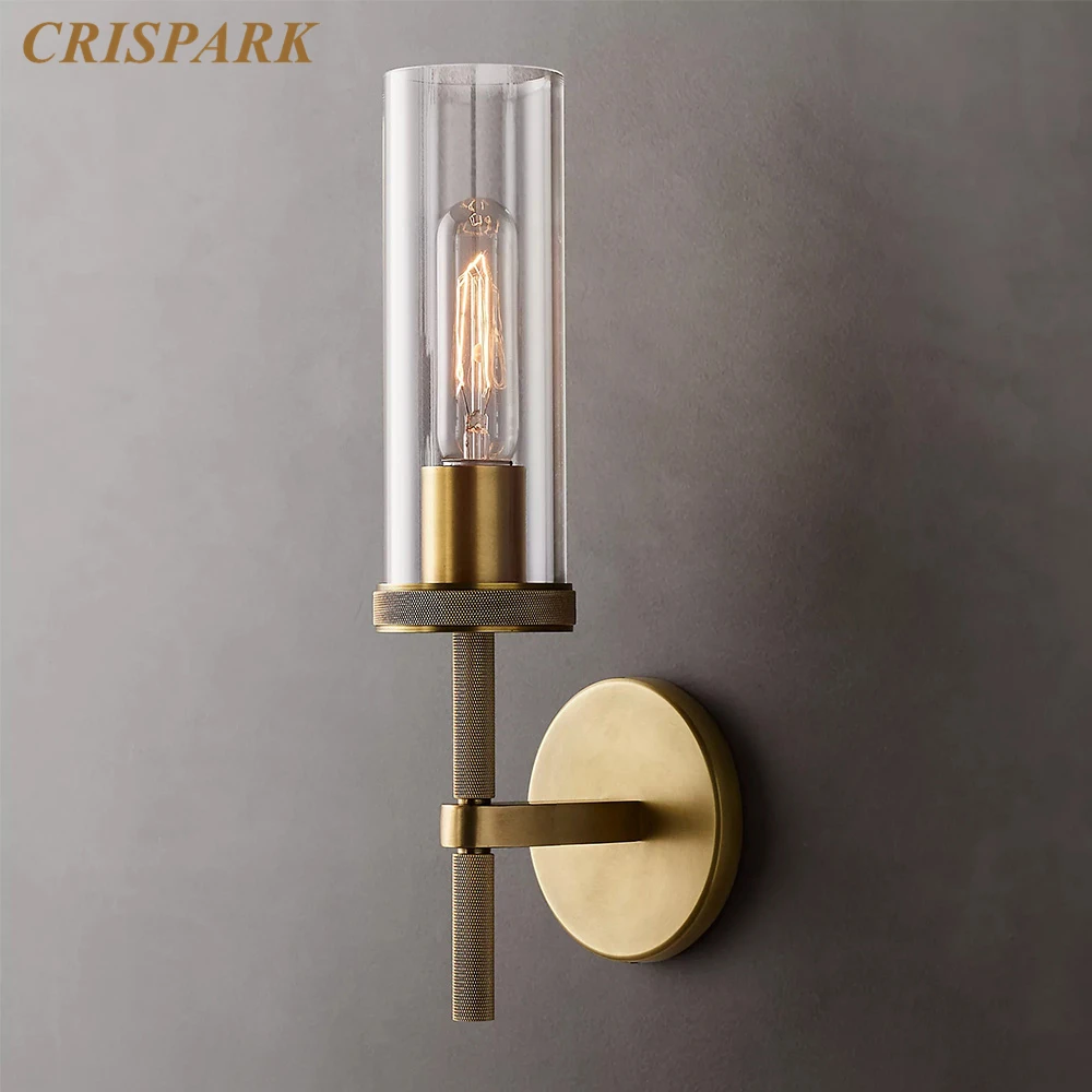 Светодиодный светильник Lambeth Knur цилиндрическая стеклянная настенная лампа