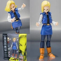 shfiguart dragon ball z android no 18 with logo articulate dragon ball action anime figure toys 14cm decoration doll for gifts
