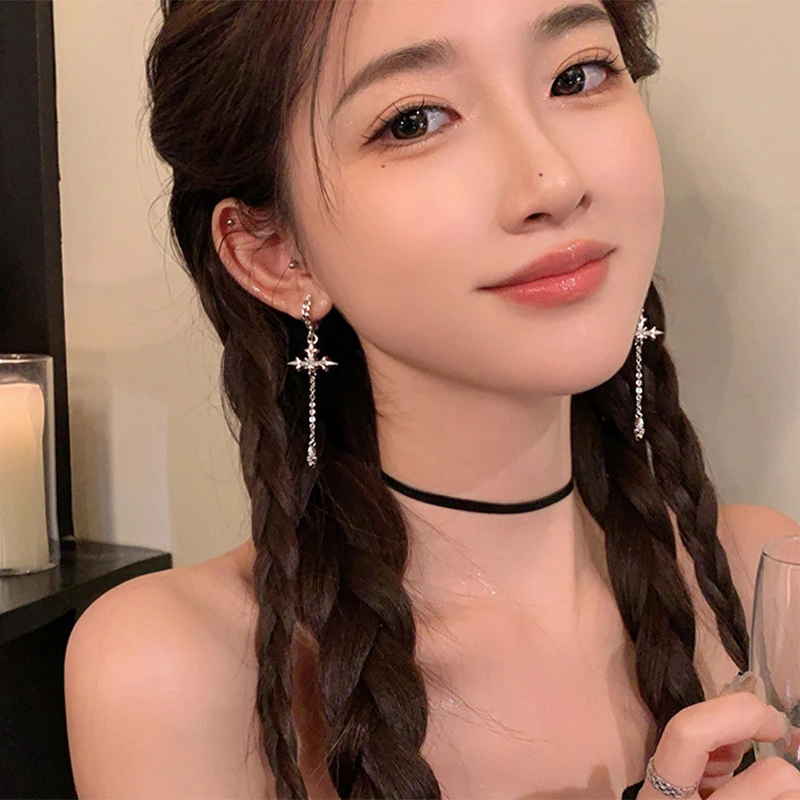 Новые Индивидуальные Модные циркониевые серьги с кисточками женские