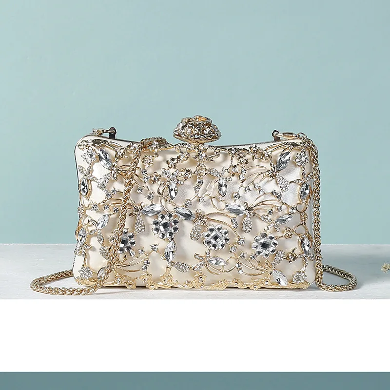 

Diamond Metal Hollow Clutches Bags Women Luxury Designer Handbag Fashion Rhinestone Ladies Evening Bags Party Wedding Clutch