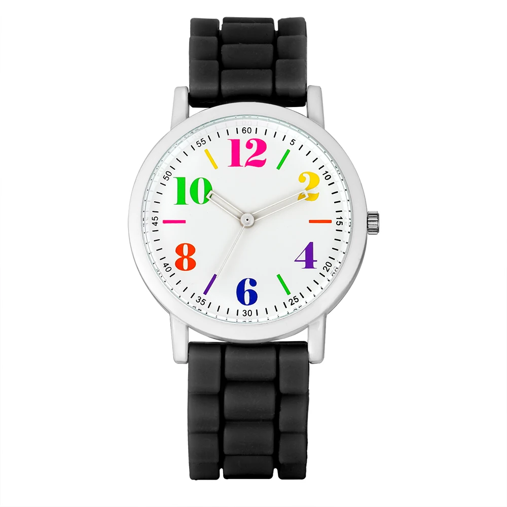 Newest Brand Children Watches Kids Fashion Silicone Band Simple Quartz Clock Boys Girls Sports Gifts Vintage Watch Black 2022