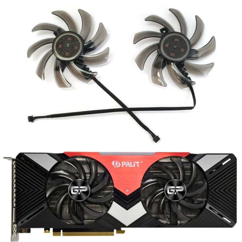 

Original 2PCS DC12V 0.40A GA91S2U FDC10H12S9-C RTX 2080 GPU Fan，For PALIT GeForce RTX 2080 Dual Graphics card cooling fan