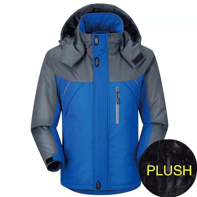 Plush Windproof Outdoor Men's Warm Cotton Coat Large Waterproof Coat Windbreaker Winter Cotton Coat