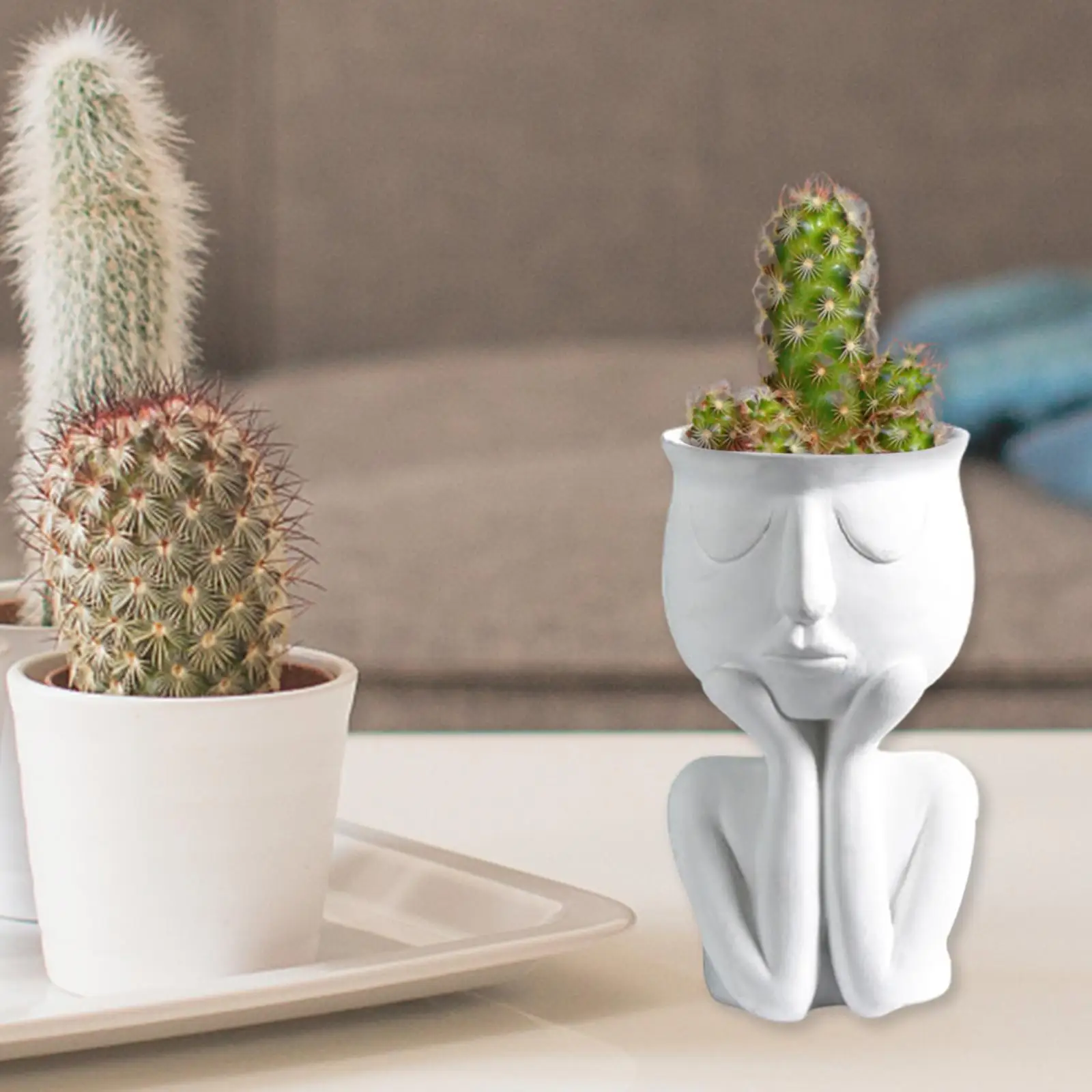 

2x Humanoid Flowerpot Ornament Meaty Plant Flower Arrangement