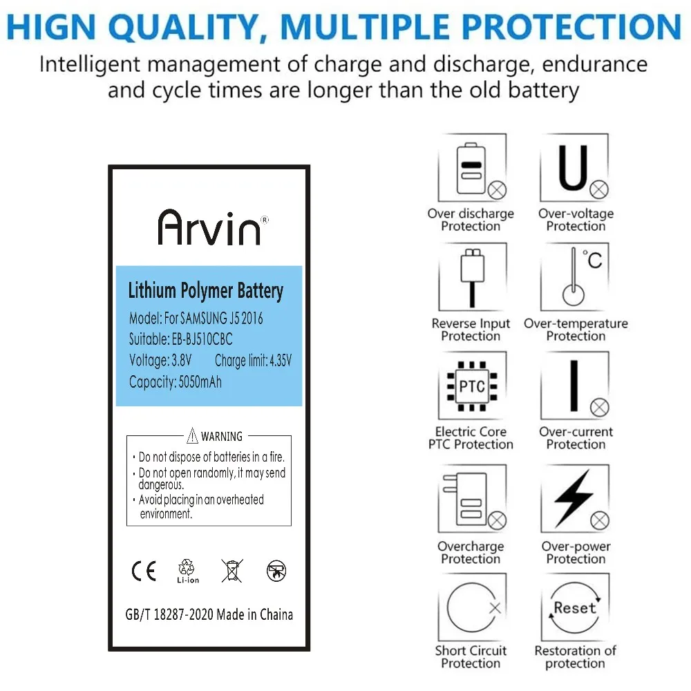 Новинка для SAMSUNG Φ 5050 мАч аккумулятор Samsung Galaxy J5 2016 Edition J510 J510FN J510F j5108 j5109 |