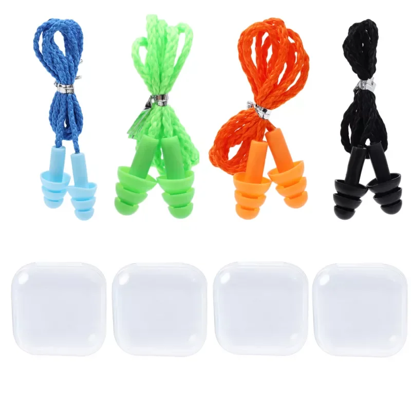 

Soft Anti-Noise Ear Plug Waterproof Swimming Silicone Earplugs For Adult Children Swimmers Diving With Rope Sleeping Plugs