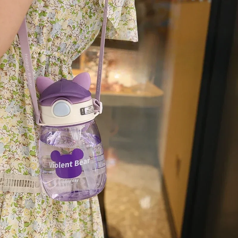 550 мл детские бутылки для воды с чашкой-непроливайкой креативные мультяшные