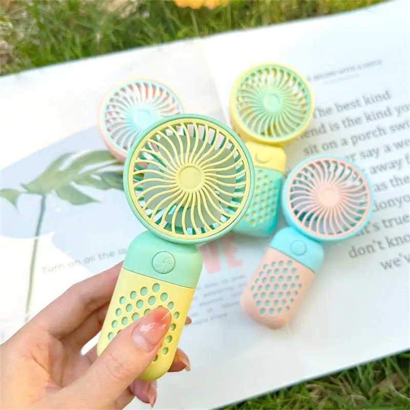 

Usb Charging Mini Fan Hand-held Durable Portable Small Fan Convenient Multicolored Student Dormitory Small Electric Fan 1pc