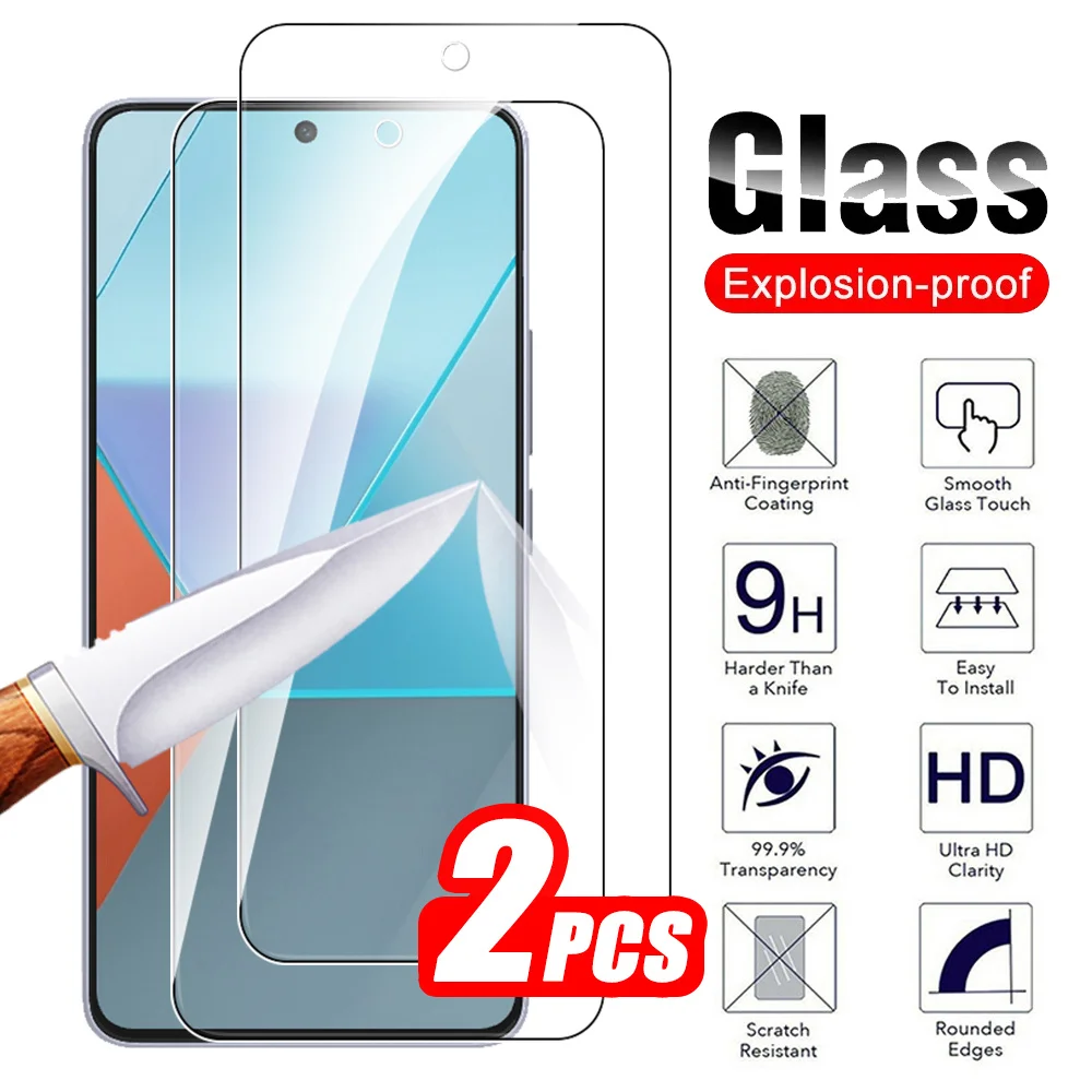 2 шт. закаленное стекло для Xiaomi Redmi Note 13 Pro 5G Защитное 14 13Pro Note13 Защитная пленка