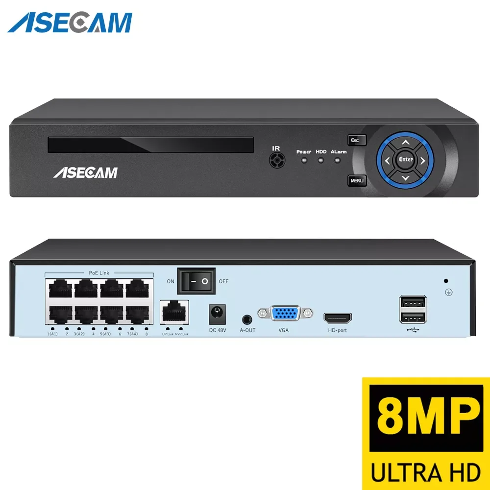 

Видеорегистратор POE NVR, 8 Мп, H.265, ONVIF