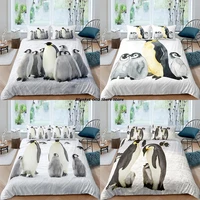 home textiles luxury 3d penguin duvet cover set and pillowcase kids bedding set aueuukus queen and king size bedding