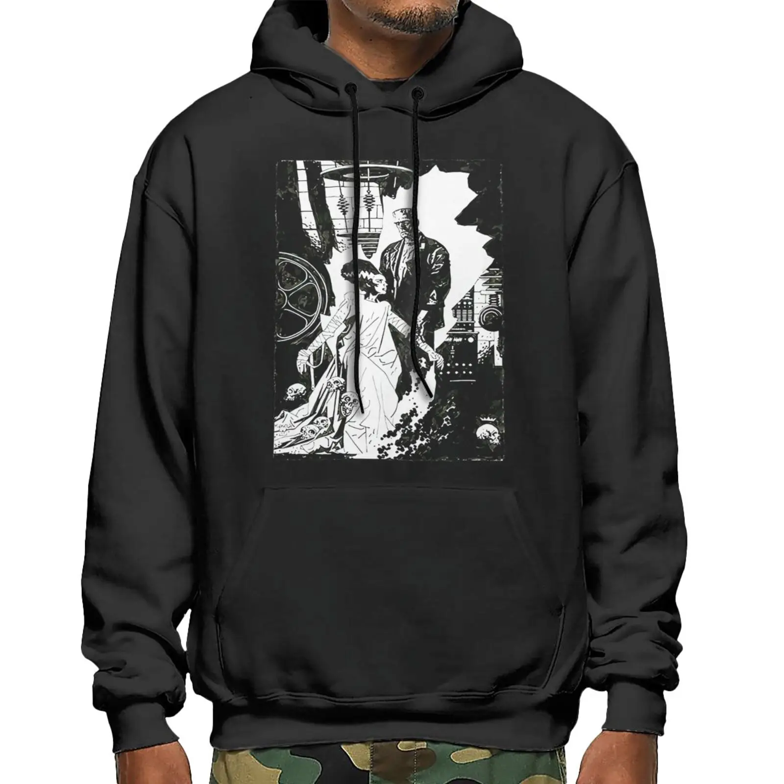 

Толстовки с капюшоном The Bride Of Frankenstein V39, плакаты, свитшоты, одежда Techwear, Женская куртка, толстовка в стиле хип-хоп, аниме одежда для мужчин