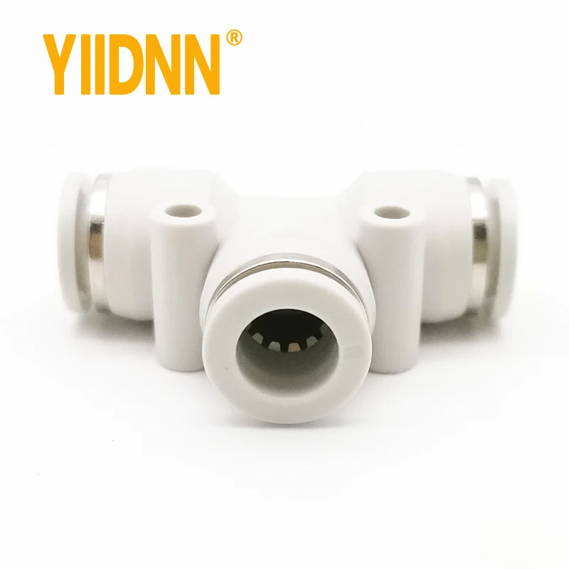 3 Way T shaped Tee Pneumatic PE 4mm to 16mm OD Hose Tube Push In Air Gas Fitting Quick Fittings Connector Adapters