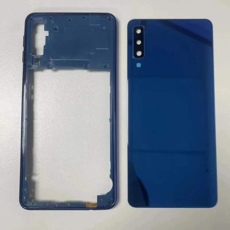 Фото Полный корпус для Samsung Galaxy A750 A7 2018 SM-A750F: задняя крышка аккумулятора, стеклянная крышка корпуса телефона, средняя рамка №2