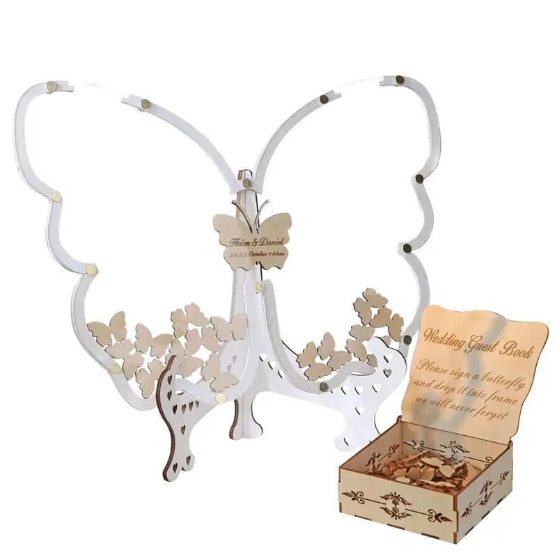 

Wedding Guest Book Butterfly Bridal Shower Guest Books Frame For Reception Table Accents For Birthday And Baby Celebrations