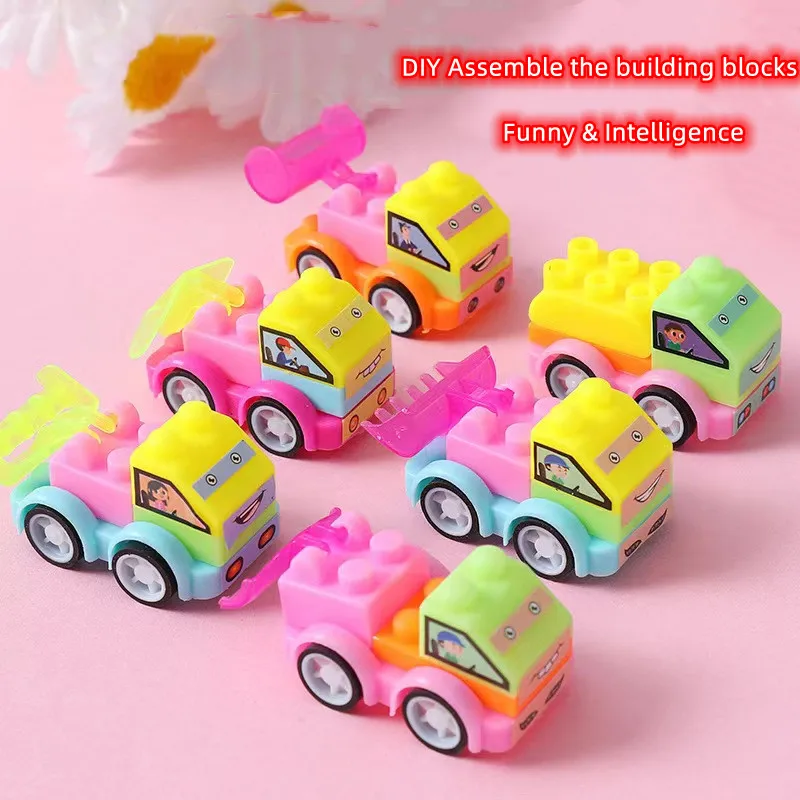 

Small Building Blocks Accessories Intelligent Brain Assembling Truck Engineering Car Bus Series Kids Educational Creative Toys