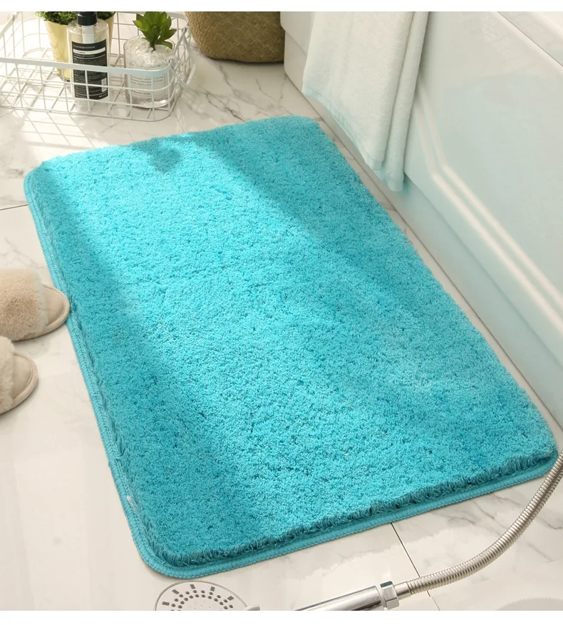 

Lake Blue Microfiber Bathroom Mat Absorbent Bath Carpets Doormat For Bathroom Shower Room Toilet Floor Rugs Washbasin Bathtub