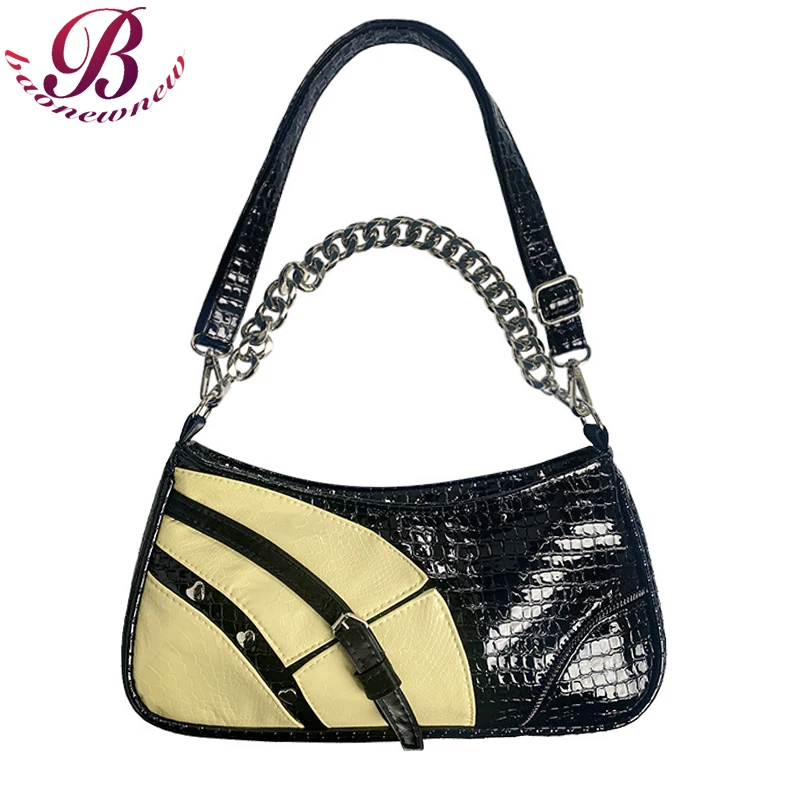 

Женские сумки в стиле панк, новинка 2022, модные сумки на плечо, женские роскошные брендовые кожаные кошельки высокого качества с багеттами