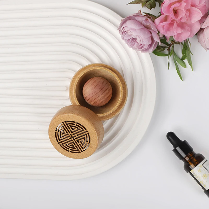 Деревянный диффузор для ароматерапии автомобильный освежитель воздуха круглая