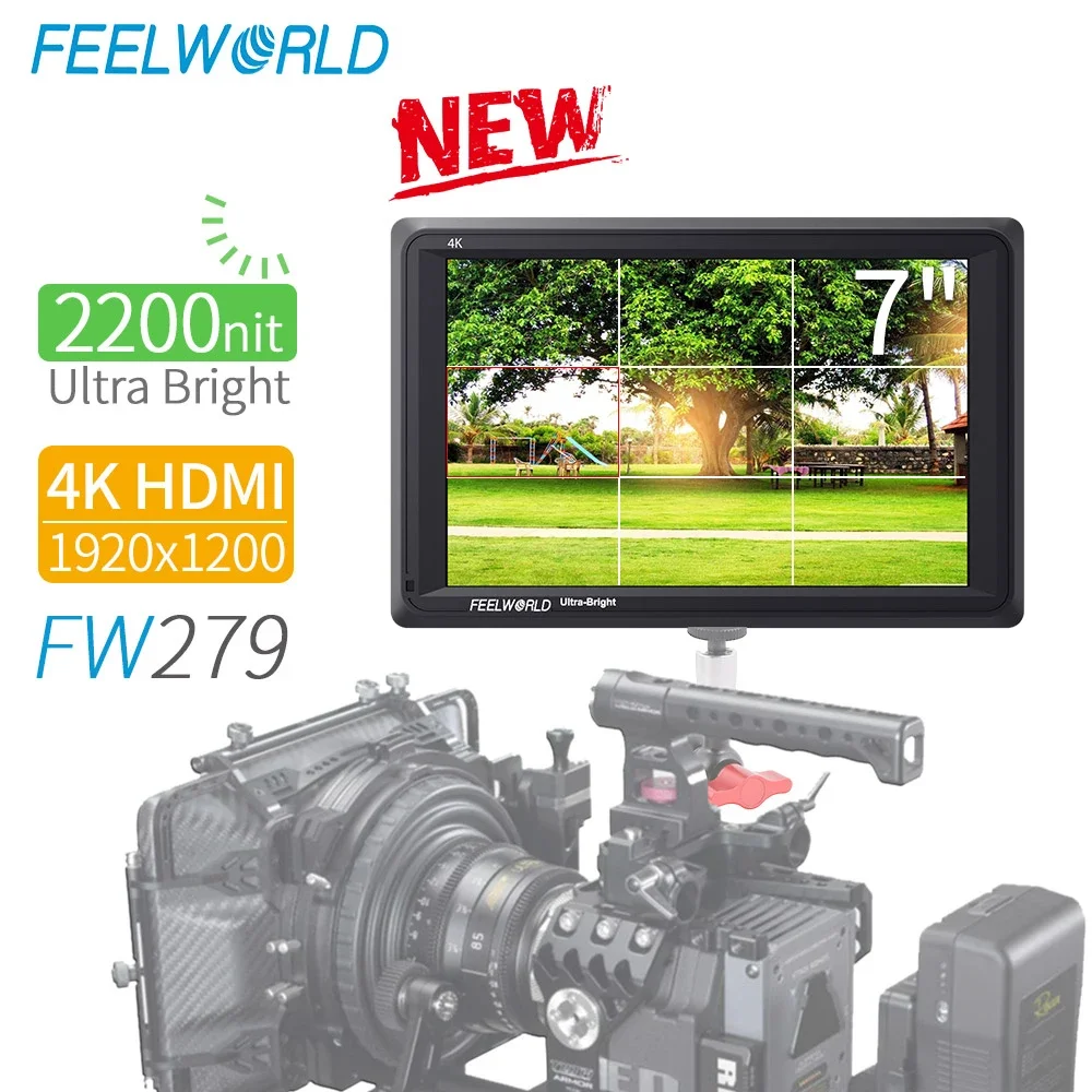 FEELWORLD FW279 7-дюймовый ультра яркий монитор 2200 нит на камеру полевой зеркальный Full HD
