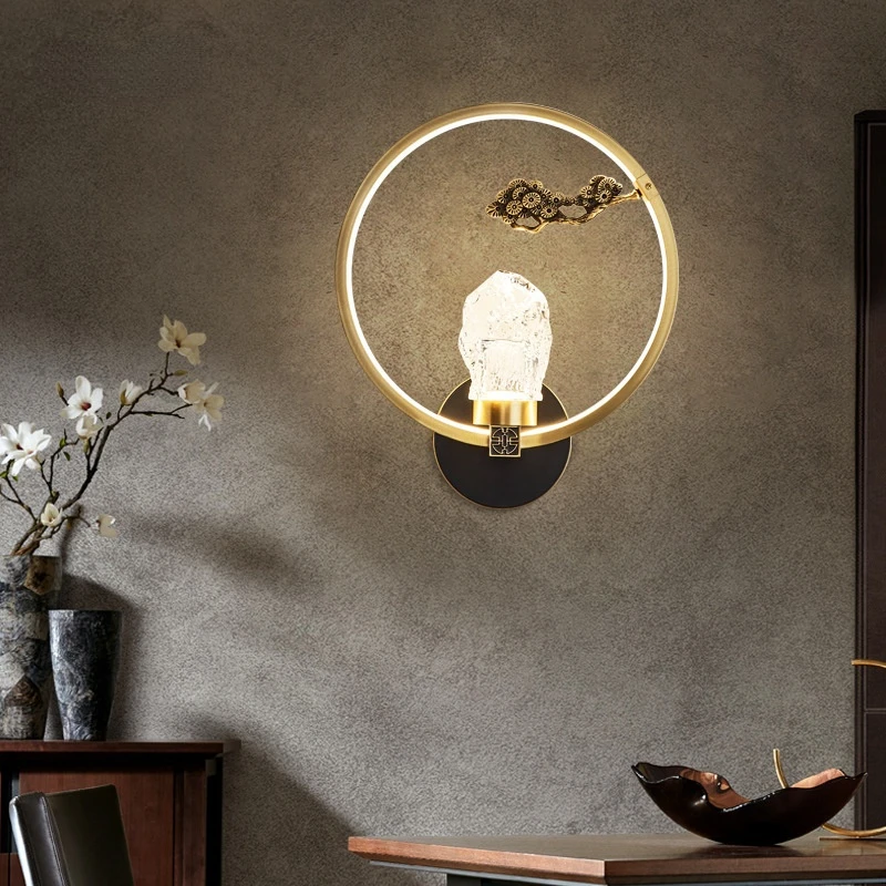 

Hallway Wall Lamp Wall Decor Bedroom Hotel Moon Design Wireless Bronze Wall Light Luxury Bedside Luminaria Indoor Lighting YQ50