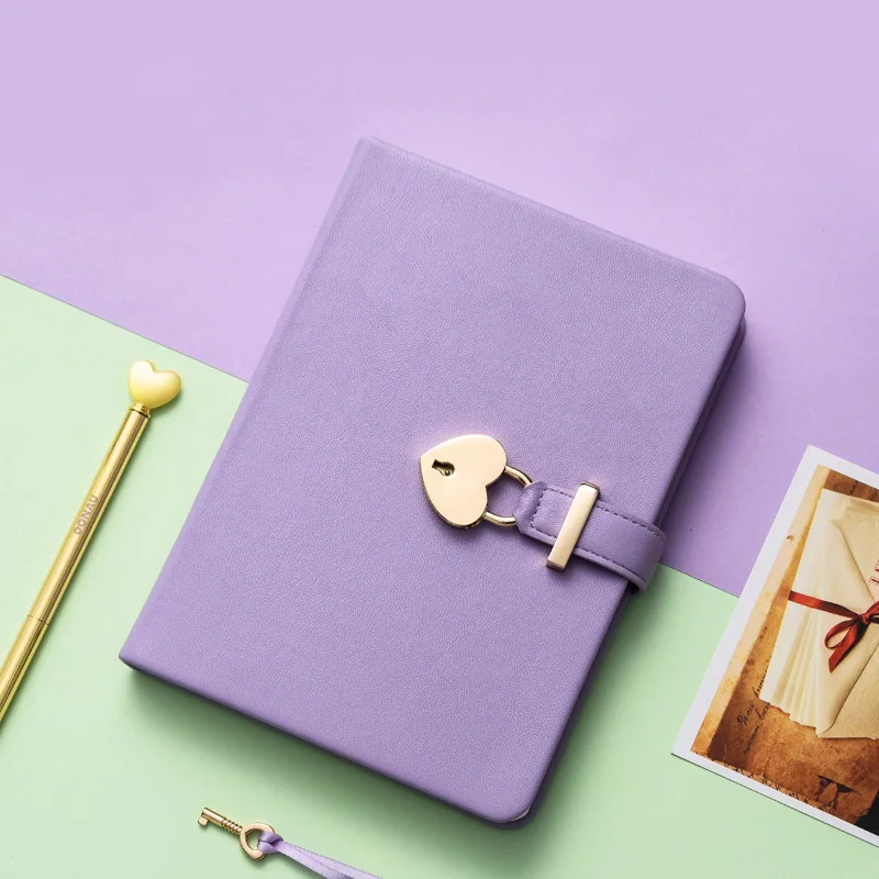 

Secret Notebook Ruled Journal Lined Diary with Heart Lock Creative Gift