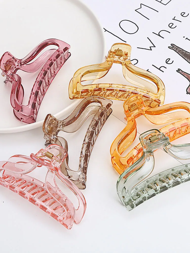

New Elegant Transparent Large Hair Claw Women Girls Acrylic Big Hair Clips Hairpins Fashion Hair Accessories Ponytail Gifts