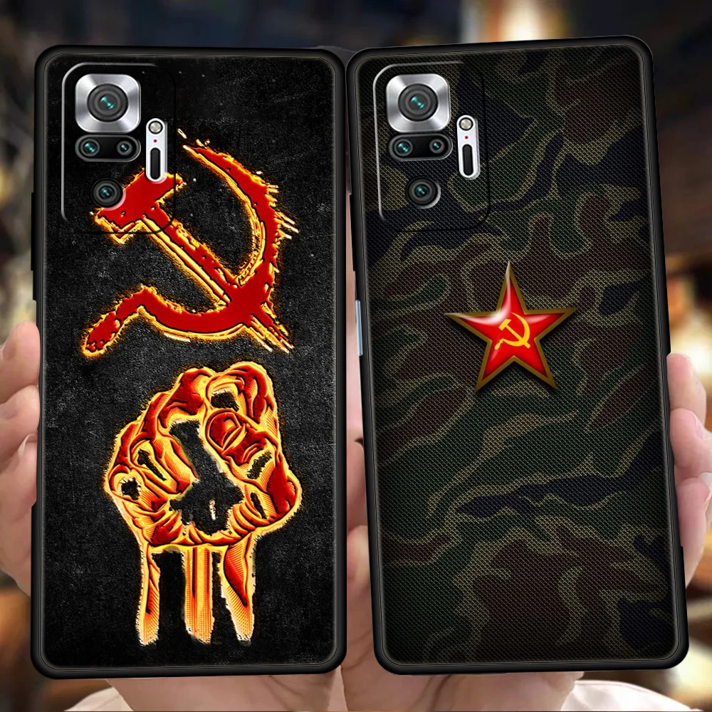 

Vintage USSR CCCP Phone Case For Redmi 10c Note 10 11 Pro K40 Gaming 11T 9T 7 8 8T 9 8A 9A 9C Pro Soft Shockproof Shell Coque