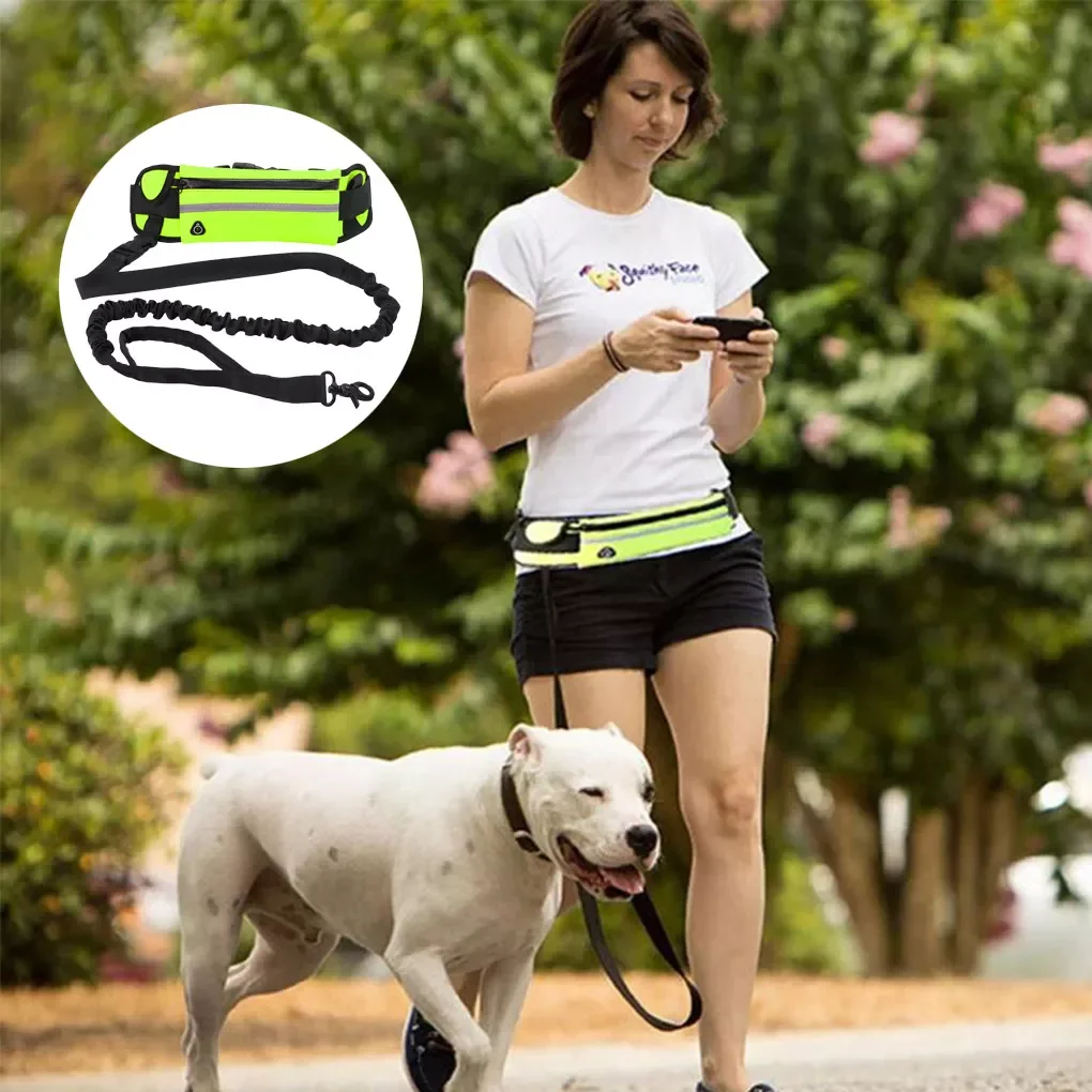 

Dog Walking Rope Running Training Leash Reflecting Retractable Handsfree Pet Waist Pulling Rope