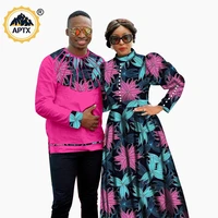african clothes for couples vintage women ankara print preals long dresses matching men outfits tops party vestido wear s20c003