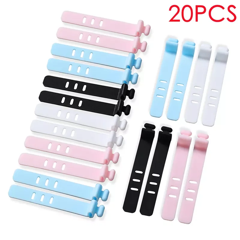 

20/4PCS Cable Winder Organizer Silicone Earphone Clips Wire Cord Management Buckle Straps Cellphone Accessories Organization