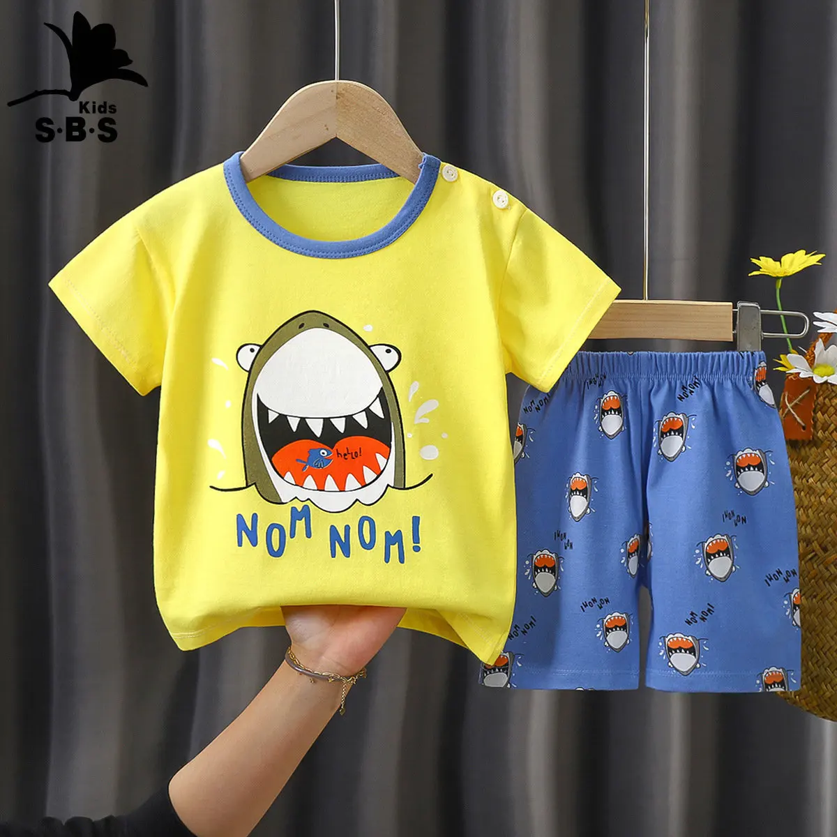 

Children's short sleeve suit cotton summer baby clothes girl T-shirt 2-piece kids clothes girls