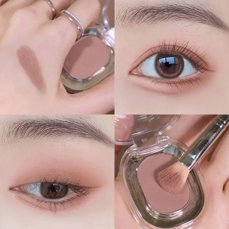 Палитра розово-коричневых монохромных теней для век 9 цветов матовый серый