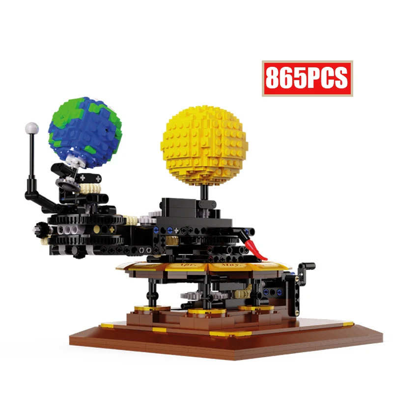 

MOC IDEA Technical Solar System Earth and Sun Clock Building Blocks City Universe Exporation Bricks Set Children Kids Toys Gifts