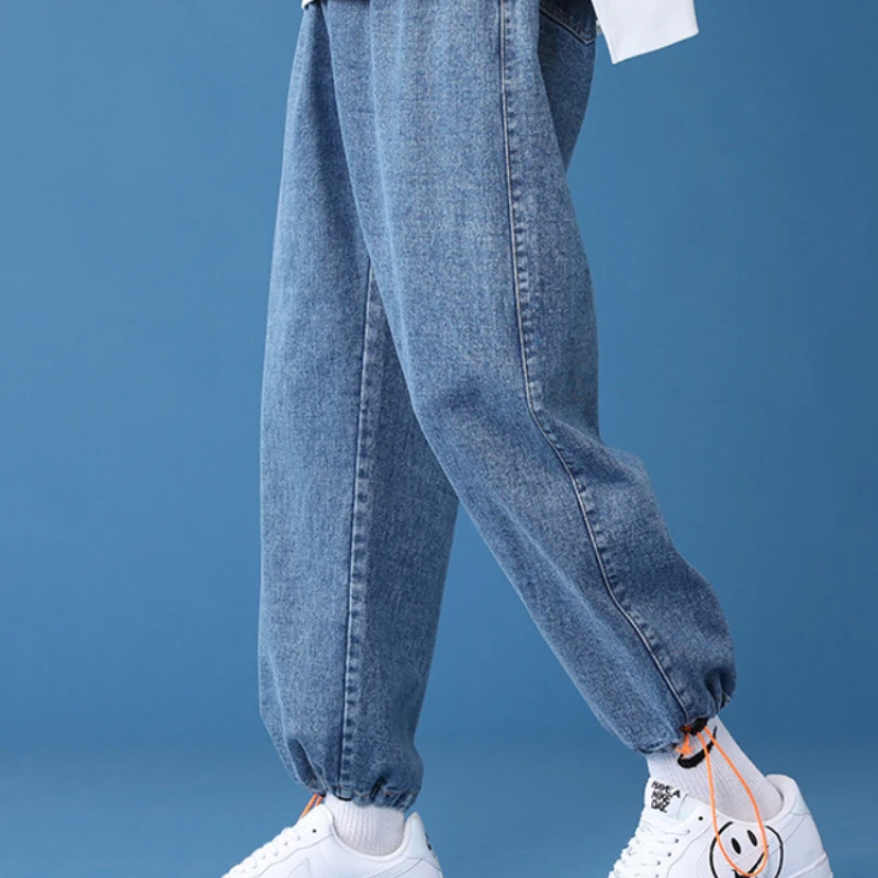 DEEPTOWN Men's Classic Straight Jeans Denim Pants for Men Loose Casual Fashion Youth  Korean Trousers Streetwear Spring Autumn