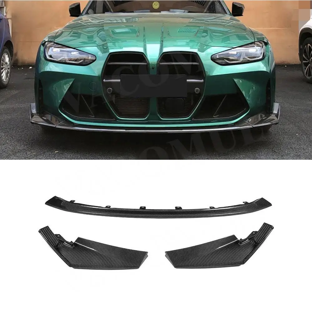 

Передние разветвители для губ из углеродного волокна для BMW M3 G80 M4 G82 G83 2020 + удлинитель для переднего бампера