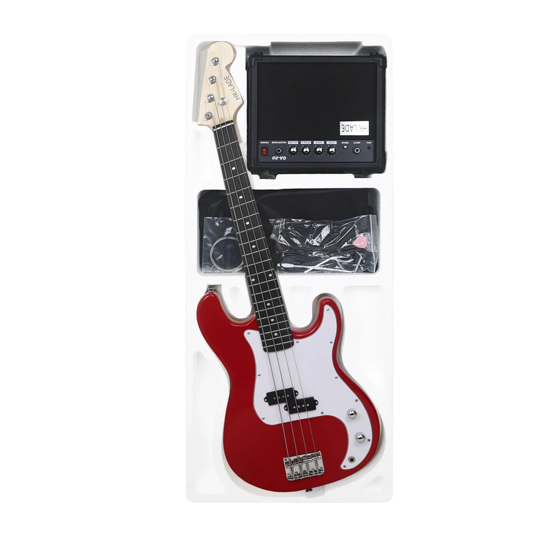 HK·LADE 4 Strings Electric Bass Guitar 20 Frets Guitarra With Amp Bag Strap Tuner Parts &amp Accessories