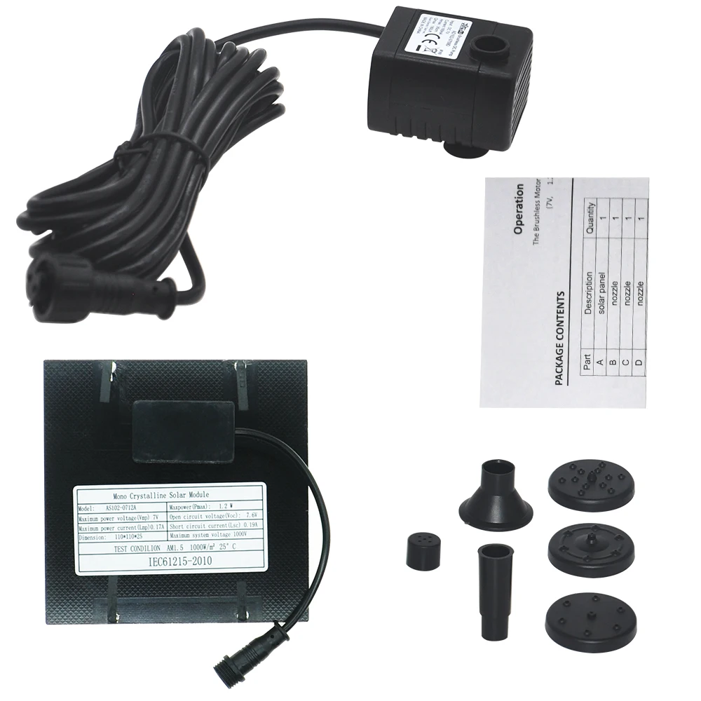 

Solar Power Floating Fountain Water Pump Brushless Motor Solar Fountain for Garden Pool Garden Solar Decorative Fountain 44% Off