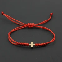 lucky red rope chain tiny heart charm bracelet women men multiple color cotton string braided bracelets couple jewelry wholesale