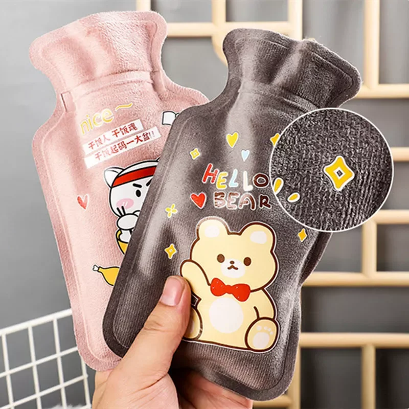 

Hot Water Bottle Portable Plush Cold-proof Fleece Hot Water Bag for Women Hand Warm Water Bottle Safe Explosion-proof Warm suppl