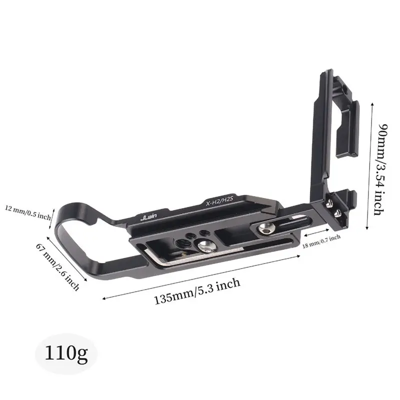 Изысканный кронштейн-держатель Exquisite-JLWIN XH2 для Fujifilm X-H2X-H2S, для DJI RS2 RS3, с регулируемым вертикальным креплением на штатив, быстросъемной L-образной пластиной и рукояткой (art.: 3920dbc7312dd) - 3920dbc7312dd