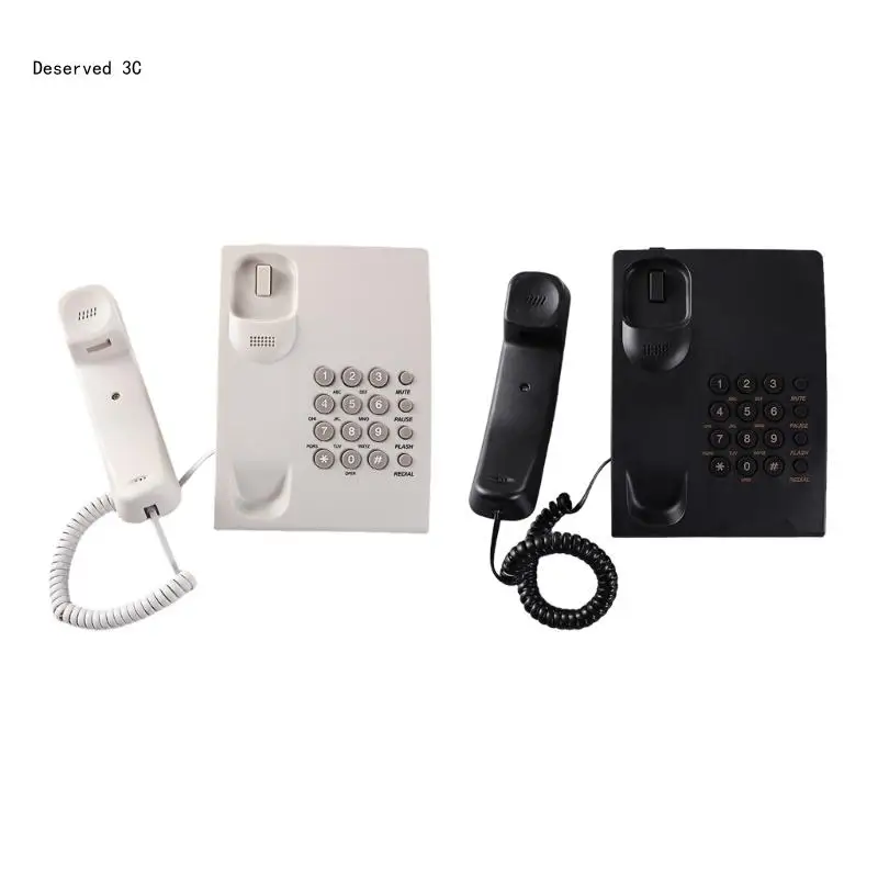 R9CB KXT 670 Corded Landline Phone Telephone with Mute, , and Redial Wall Mount Telephones Home Desk Phone Two