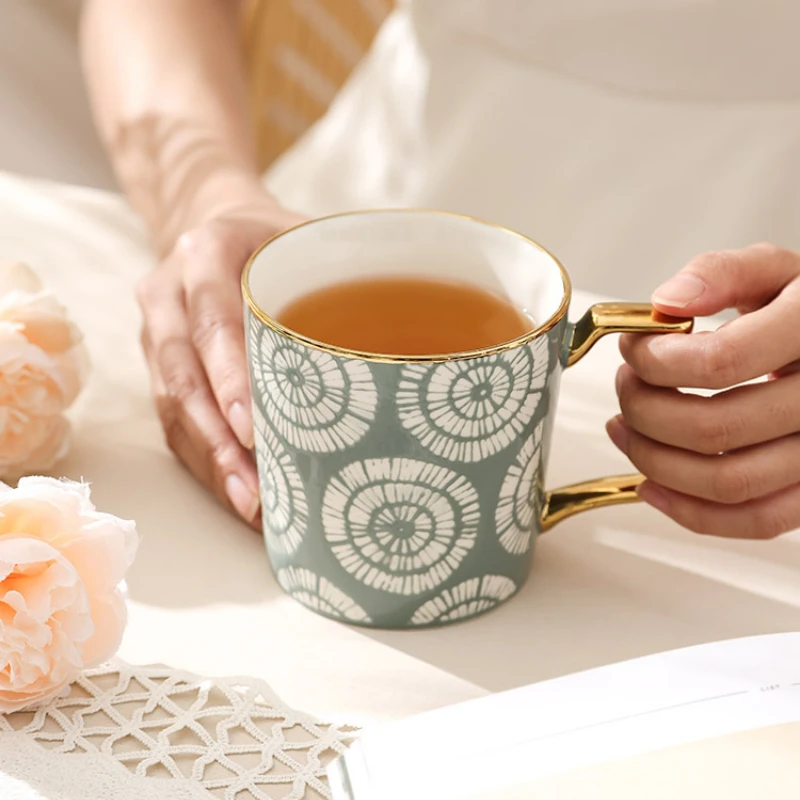 

Французские Керамические роскошные кружки, высококачественные чашки Пномпень, чашки для кофе в ресторане, столовая посуда, кухонные чашки для завтрака