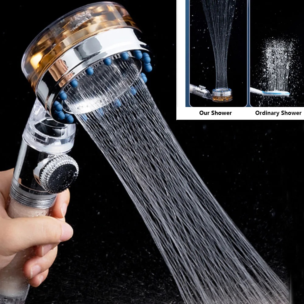 

360 Degrees Rotating Small Fan ABS Rain High Pressure Showers head For Bath Accessories Shower head Showerhead Water Saving Flow