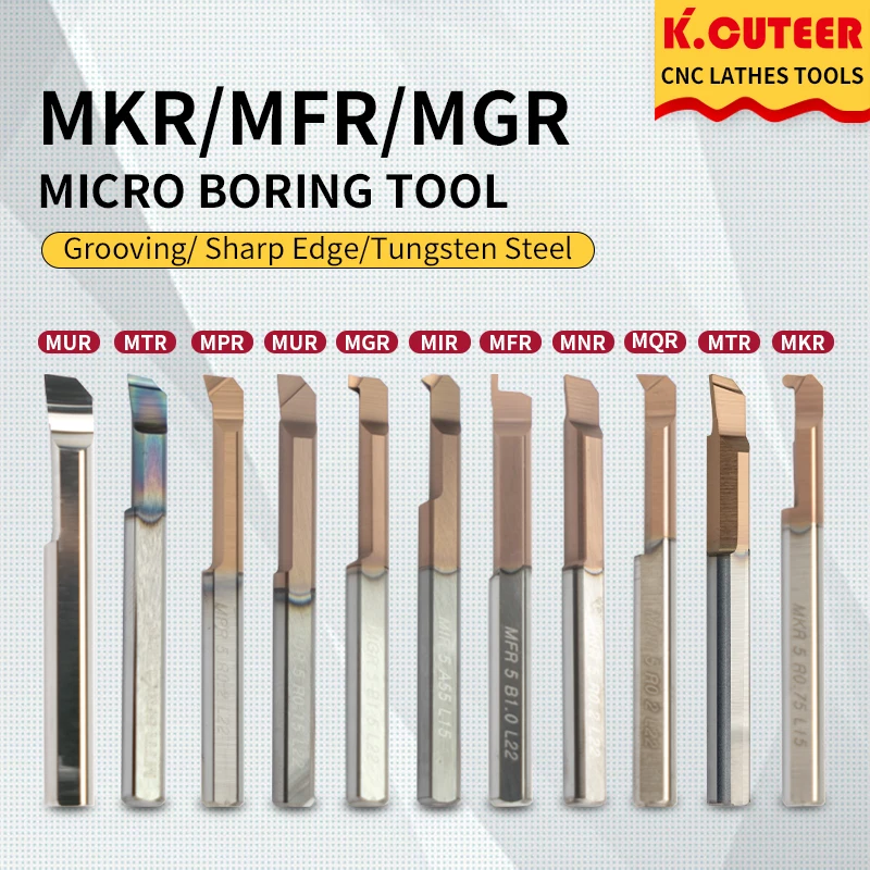 

Small Bore Boring Tool MGR/MKR/MFR Seismic Carbide Micro Diameter CNC Lathe Right Hand Internal Grooving Cutter Turning Tools