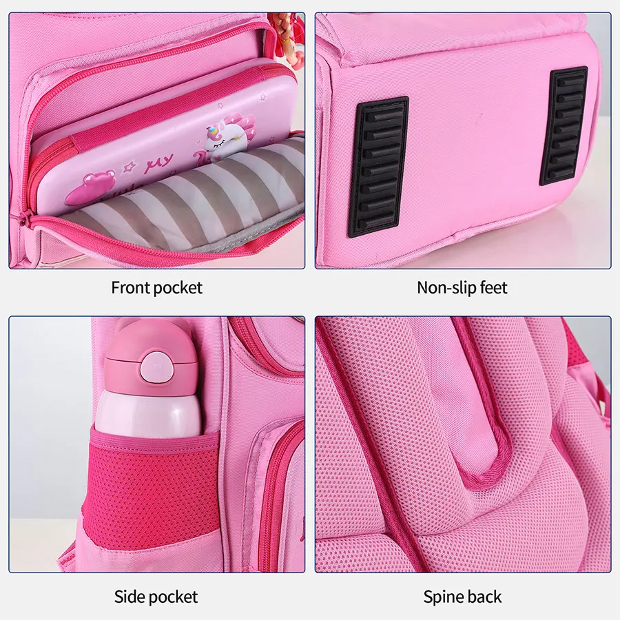 Kids Brand Pink Unicorn School Bags for Girls Children 3D Orthopedic School Backpack 1-3 Grade Cute Bagpack Schoolbag mochilas