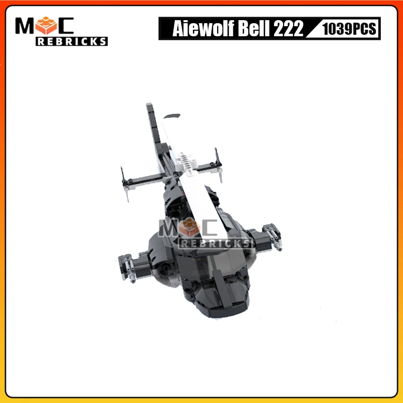 Конструктор Airwolf Bell 222 MOC из сериала сделай сам