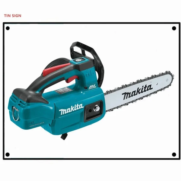 

Новый декор для стен Makita li-ion бесщеточная Беспроводная Верхняя ручка цепная пила жестяной знак металлический постер металлический декорати...